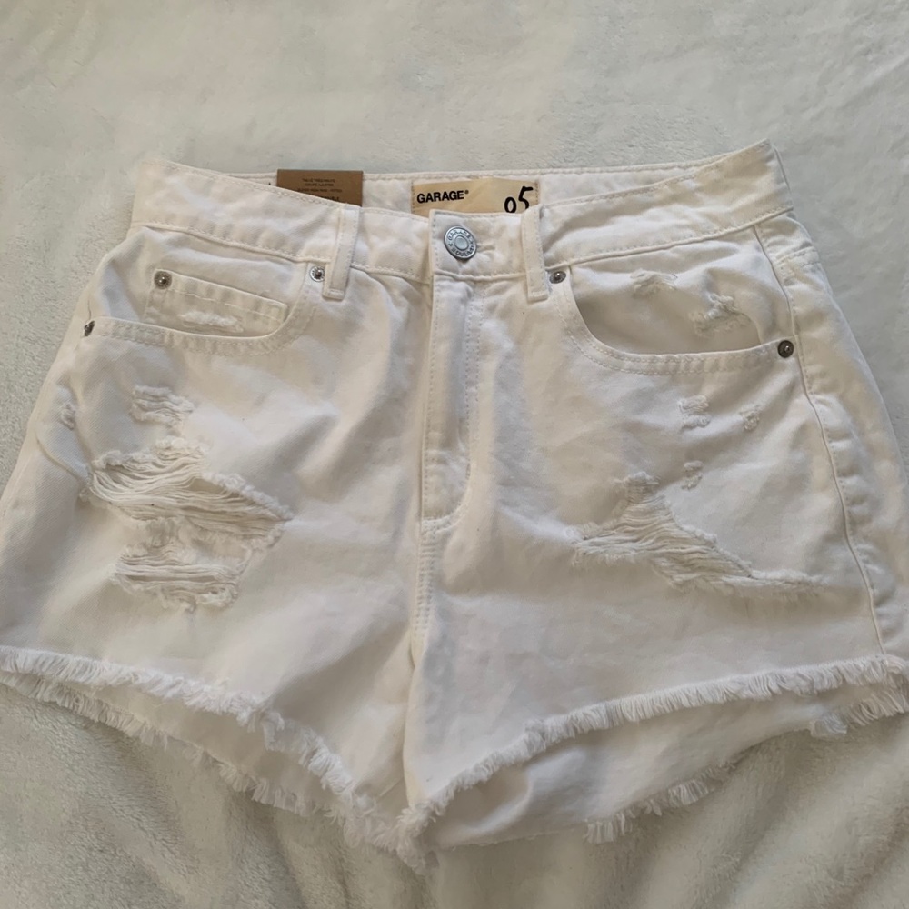 White Jean Shorts
